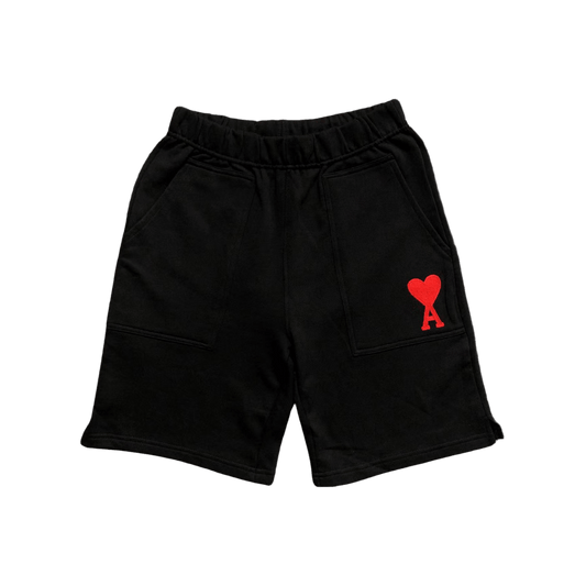 AMI Paris logo-embroidered mélange shorts