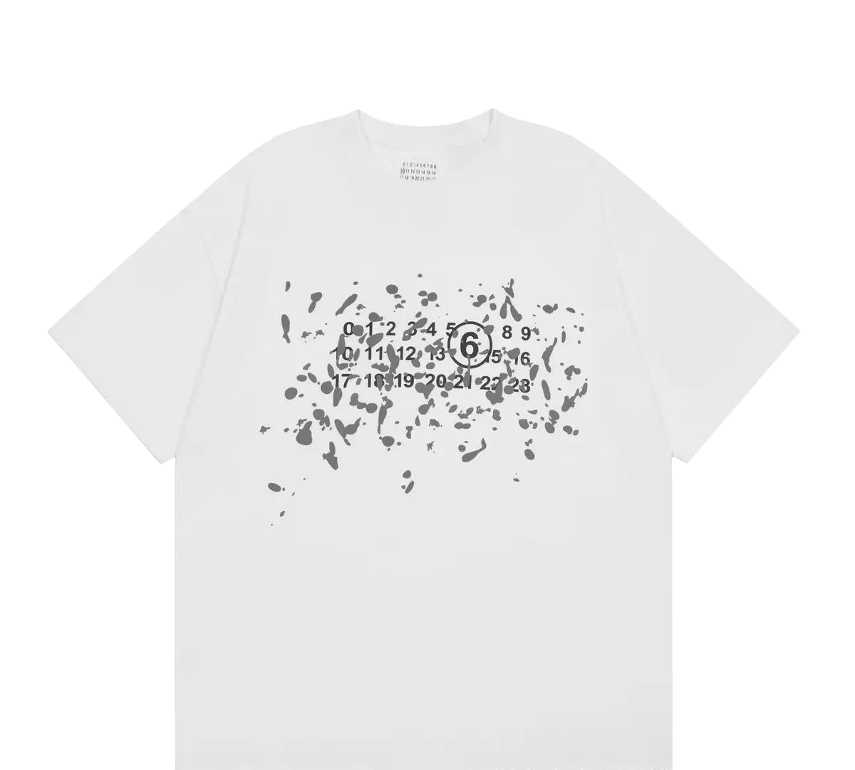 Mm6 T-shirt featuring a numbered motif and graphic print