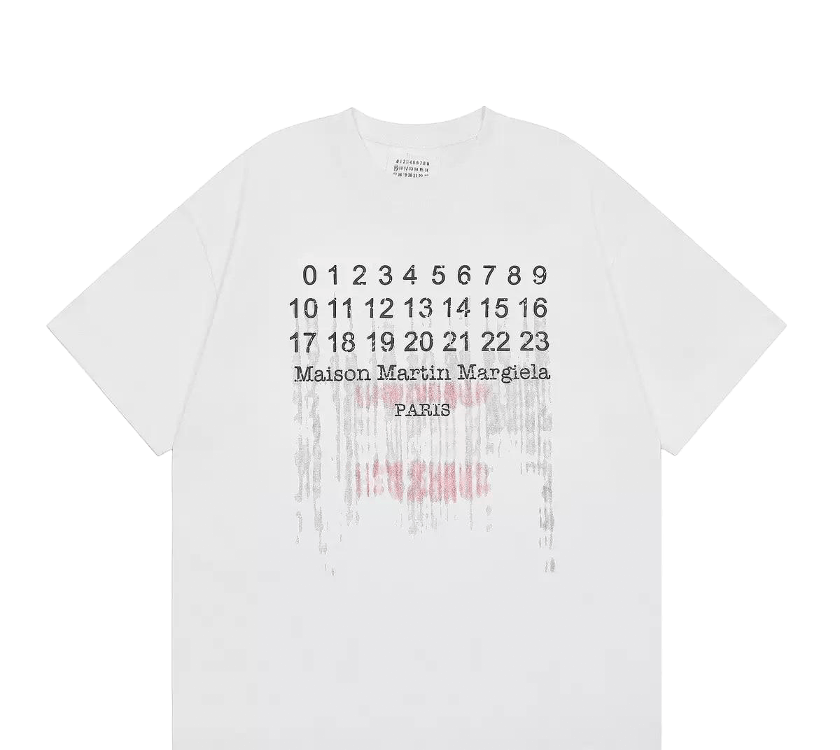 mm t-shirt featuring a pixelated version of the brand's numeric logo