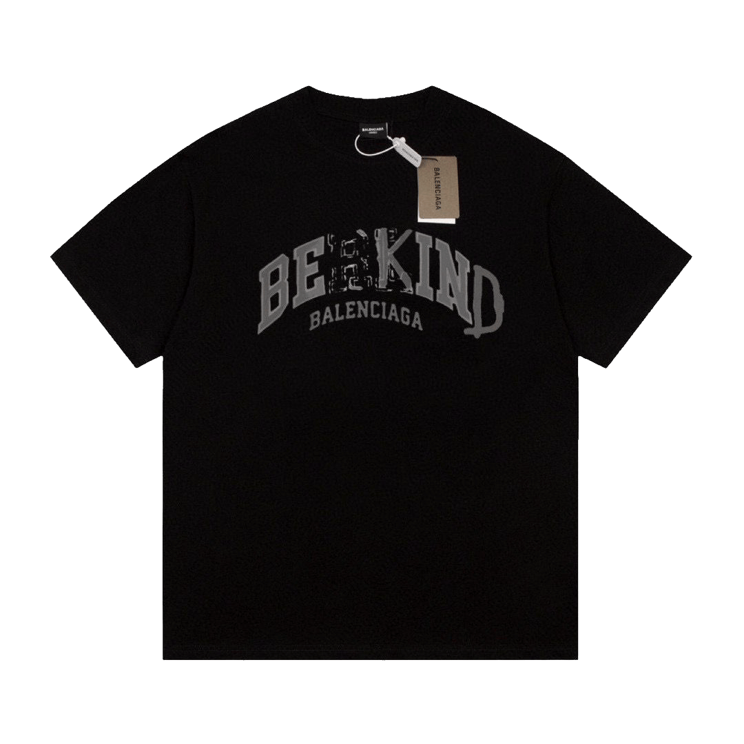 Balenciaga "Be Kind" Embroidered Jersey T-Shirt