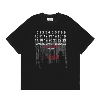 mm t-shirt featuring a pixelated version of the brand's numeric logo