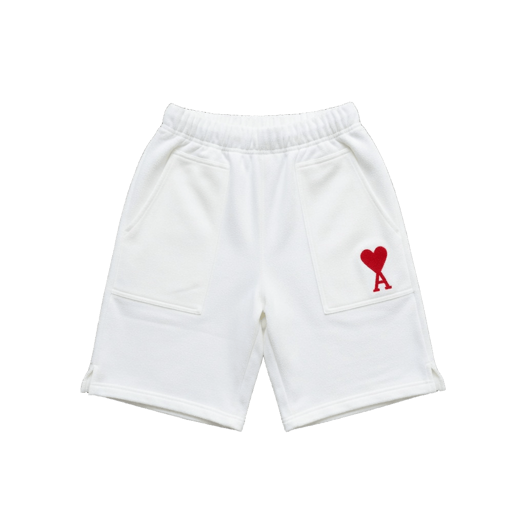 AMI Paris logo-embroidered mélange shorts