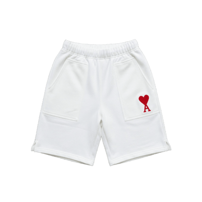 AMI Paris logo-embroidered mélange shorts