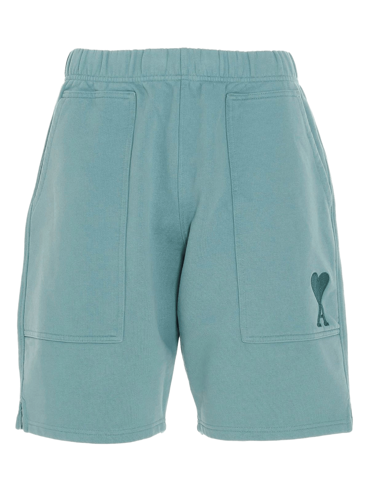 AMI Paris logo-embroidered mélange shorts