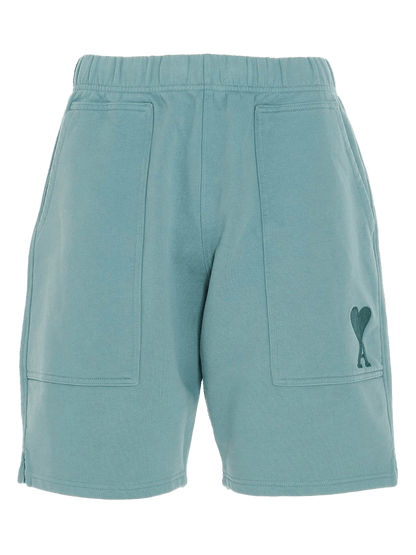 AMI Paris logo-embroidered mélange shorts