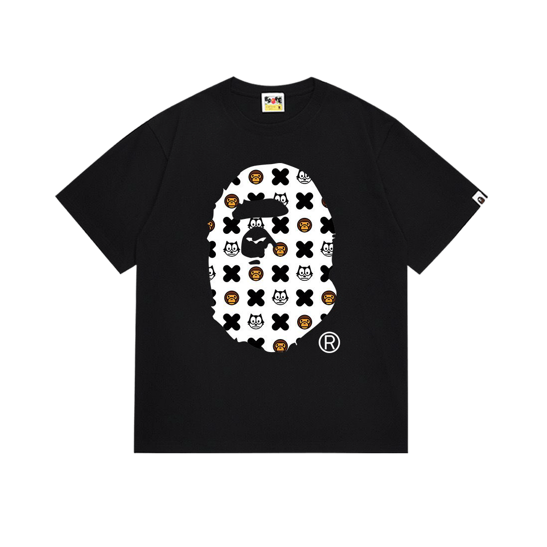 Bathing Ape x Felix Cat monogram BAPE head T-shirt