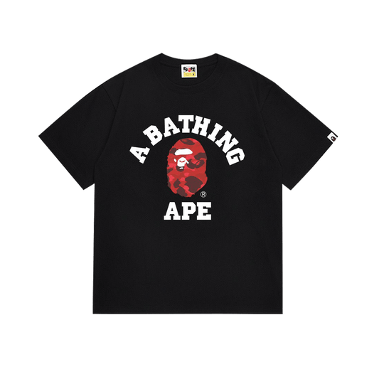 BAPE Color Camo College Tee in Black/Red