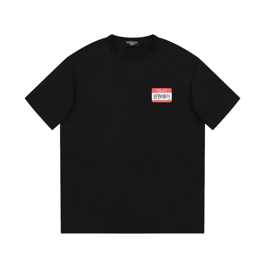 Balenciaga Vetements 'Hello My Name Is' t-shirt.