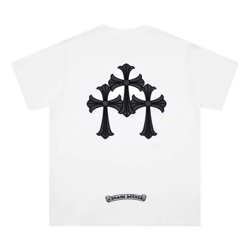 Chrome Hearts t-shirt featuring a distinctive black triple cross