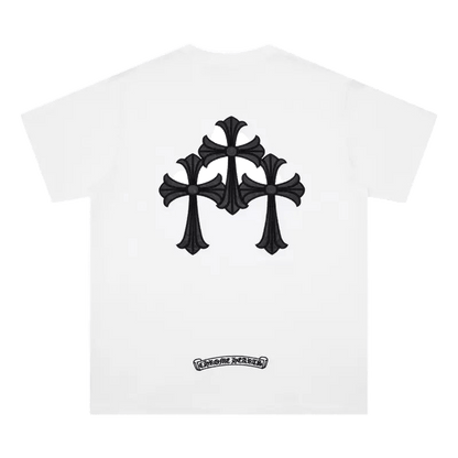 Chrome Hearts t-shirt featuring a distinctive black triple cross