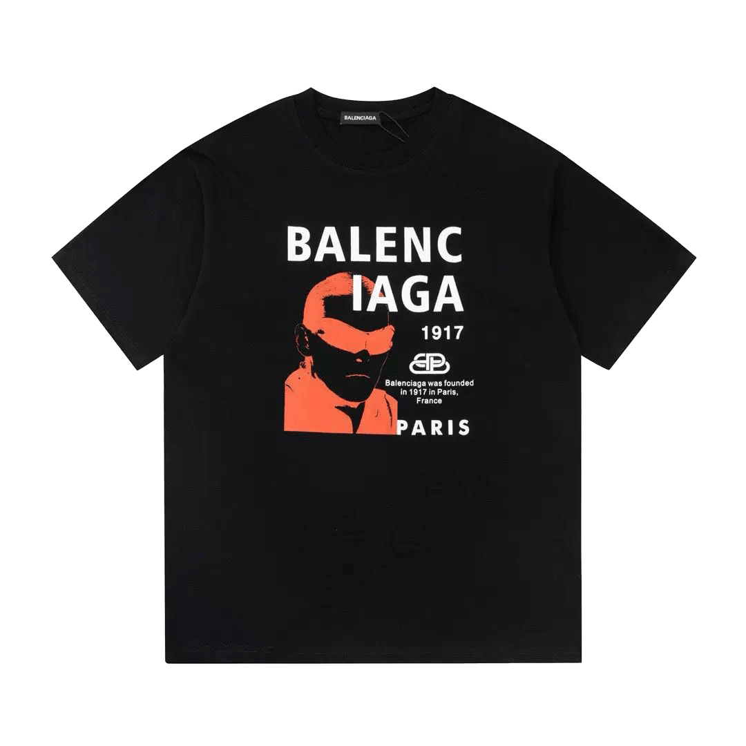 Balenciaga T-shirt featuring a distinct graphic of a person in orange