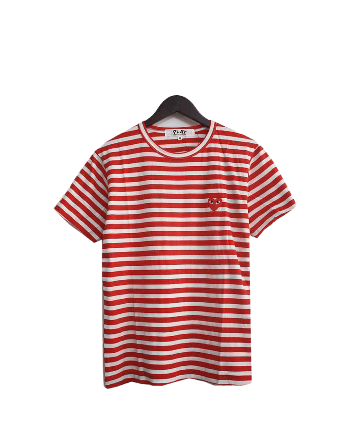 Comme des Garçons PlayStriped Heart Short T-Shirt