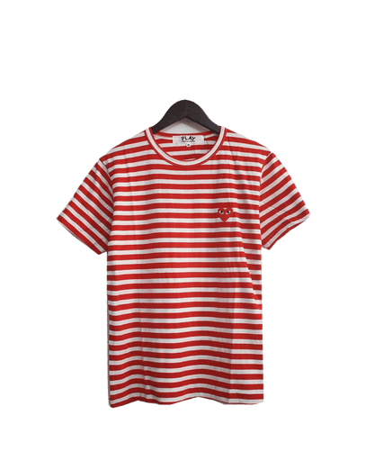 Comme des Garçons PlayStriped Heart Short T-Shirt
