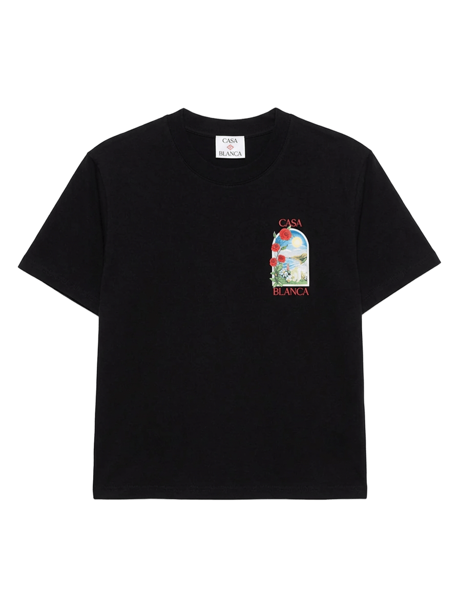 Casablanca LA Days t-shirt framed by roses and an archway