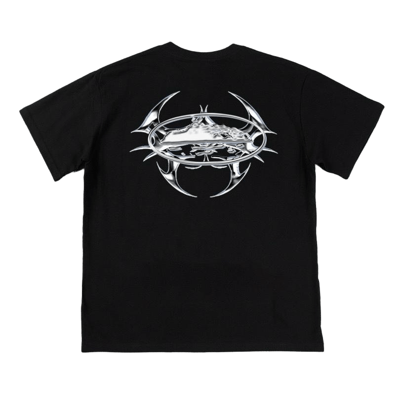 Corteiz T-shirt featuring a metallic graphic print