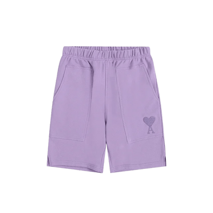AMI Paris logo-embroidered mélange shorts