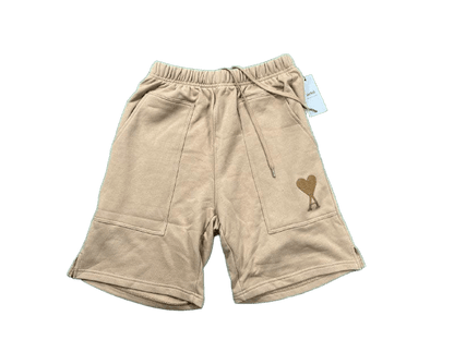 AMI Paris logo-embroidered mélange shorts