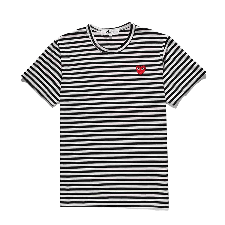 Comme des Garçons PlayStriped Heart Short T-Shirt