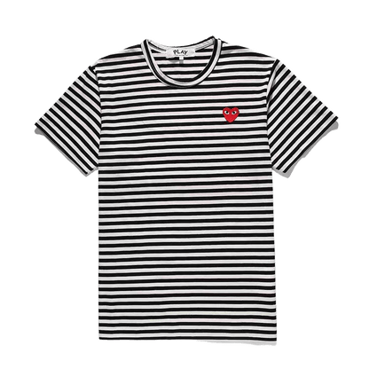 Comme des Garçons PlayStriped Heart Short T-Shirt