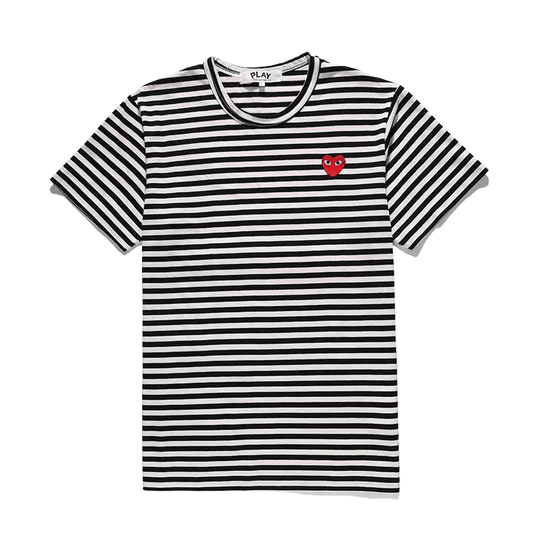Comme des Garçons PlayStriped Heart Short T-Shirt