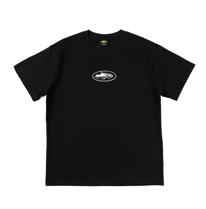 Corteiz T-shirt featuring a metallic graphic print